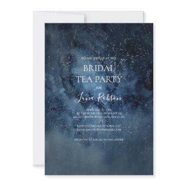 Celestial Night Sky | Silver Bridal Tea Party Invitations