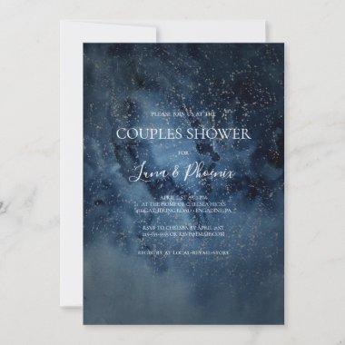 Celestial Night Sky | Silver Couples Shower Invitations