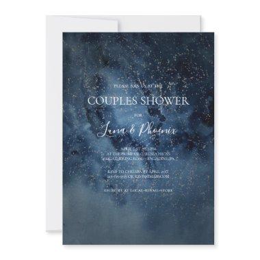 Celestial Night Sky | Silver Couples Shower Invitations