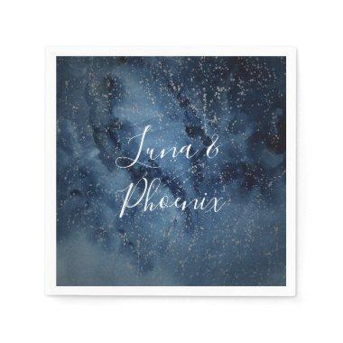 Celestial Night Sky | Silver Wedding Napkins