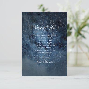 Celestial Night Sky | Silver Wedding Wishing Well Enclosure Invitations