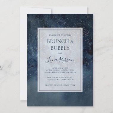 Celestial Night Sky With Frame Brunch and Bubbly Invitations