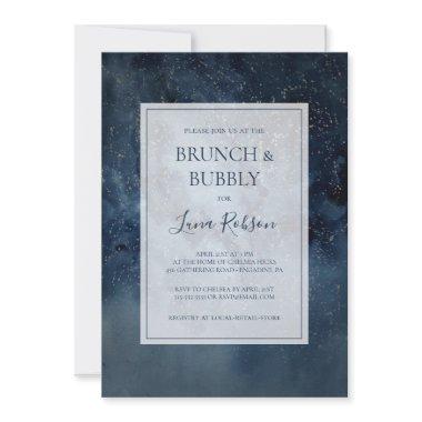 Celestial Night Sky With Frame Brunch and Bubbly Invitations