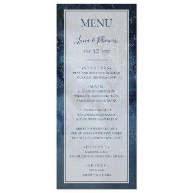 Celestial Night Sky With Frame Wedding Dinner Menu
