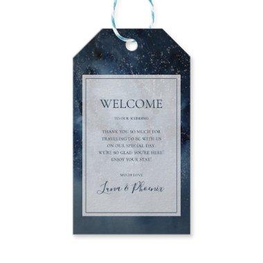 Celestial Night Sky With Frame Wedding Gift Tags