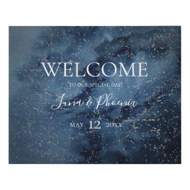 Celestial Sky | Silver Welcome Faux Canvas Sign