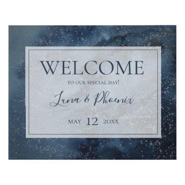 Celestial Sky With Frame Welcome Faux Canvas Sign