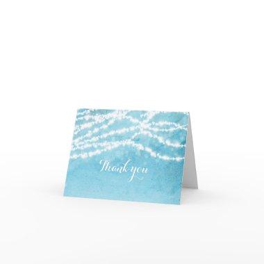 Celestial String Lights Rustic Blue Thank You