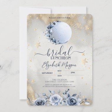 Celestial Sun,Blue Moon Roses Bridal Luncheon Invitations