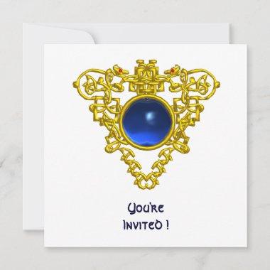 CELTIC HEART blue sapphire,white Invitations