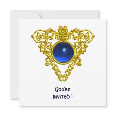 CELTIC HEART blue sapphire,white Invitations