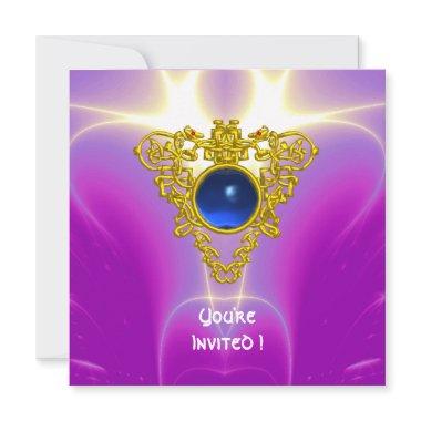 CELTIC HEART, bright blue,purple violet pink