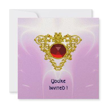 CELTIC HEART, bright red,pink violet gold Invitations