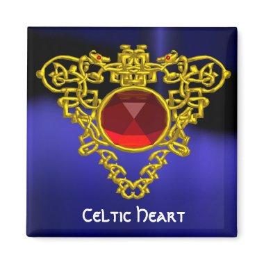 Celtic Heart with Red Ruby Magnet