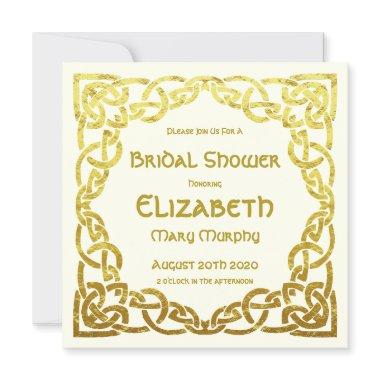 Celtic Wedding Faux Gold Celtic Knot Bridal Shower Invitations