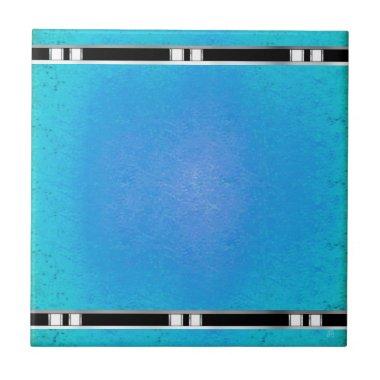 Chai Tea Companion in Turquoise, Black and Silver Tile