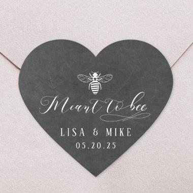 Chalk Board Meant to Bee Honey Wedding Favor Heart Sticker