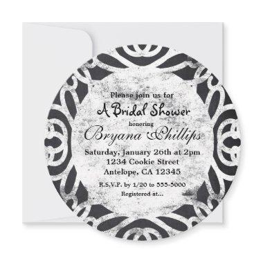 Chalk Vintage Frame Elegant Bridal Invitations