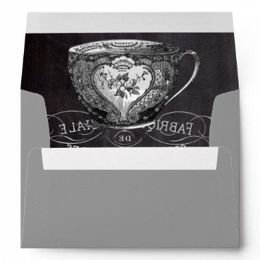 Chalkboard Alice in Wonderland tea party teacup Envelope