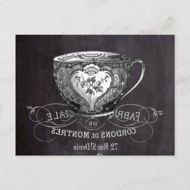 Chalkboard Alice in Wonderland tea party teacup Invitation PostInvitations