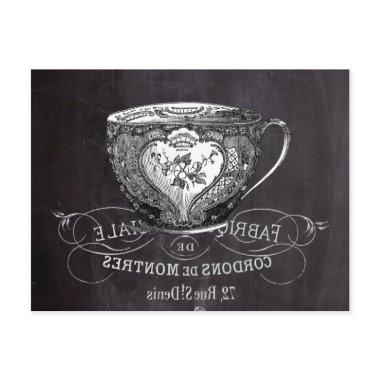 Chalkboard Alice in Wonderland tea party teacup Invitation Post