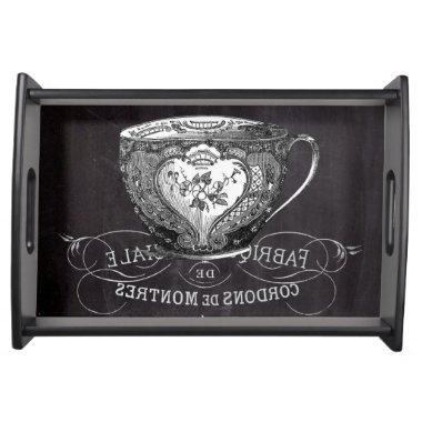 Chalkboard Alice in Wonderland tea party teacup Serving Tray