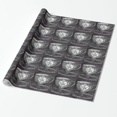 Chalkboard Alice in Wonderland tea party teacup Wrapping Paper