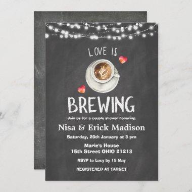 Chalkboard Beer Bridal Shower Love is Brewing Invitations
