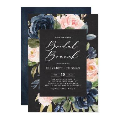 Chalkboard Blush and Navy Floral Bridal Brunch