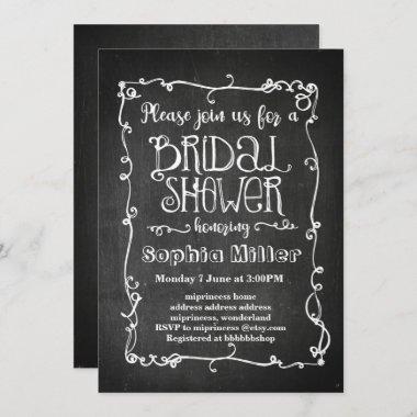 chalkboard bridal shower Invitations