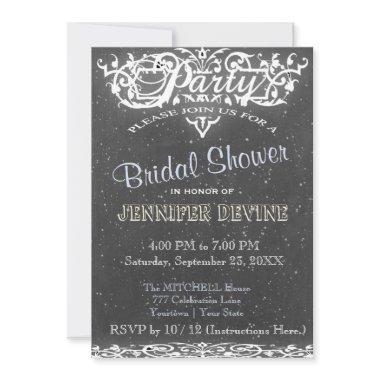 Chalkboard Bridal shower Invtation Invitations