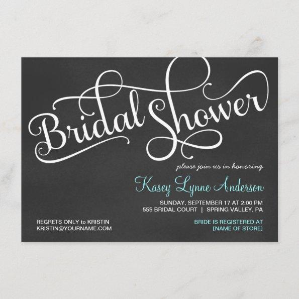Chalkboard Bridal Wedding Shower Invitations