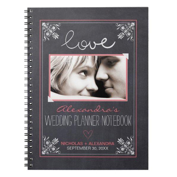 Chalkboard Bride Wedding Planner Notebook (rose)