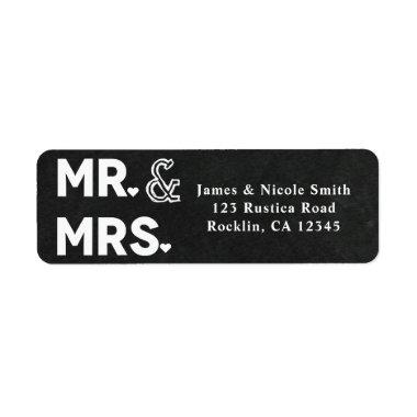 Chalkboard Chalk Mr. & Mrs. Wedding Engagement Label
