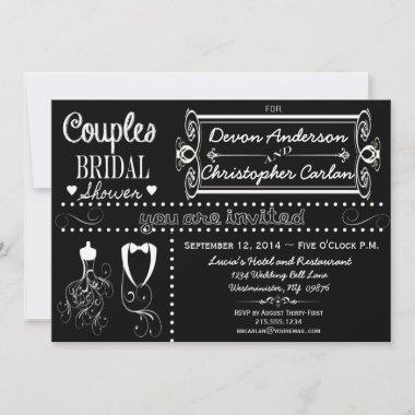Chalkboard Couples Bridal Shower Invitations
