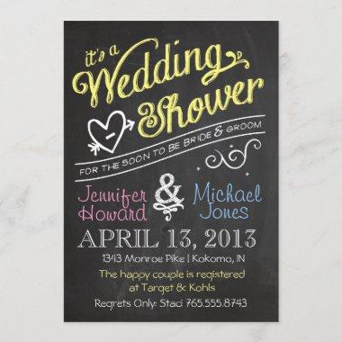 Chalkboard Couples Wedding Shower Invitations