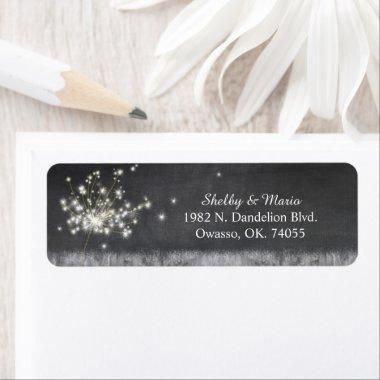 Chalkboard Elegance Floral Wedding Address Label