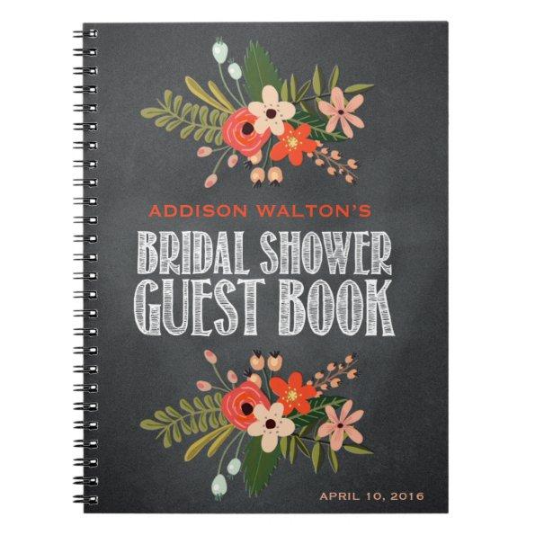 Chalkboard Floral Bridal Shower Guest Book