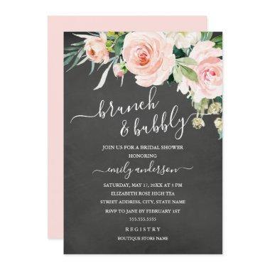 Chalkboard Floral Brunch And Bubbly