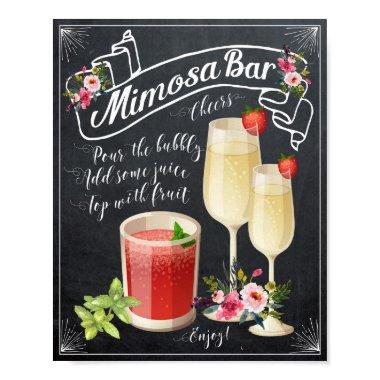 chalkboard floral Mimosa Bar Wedding shower Sign