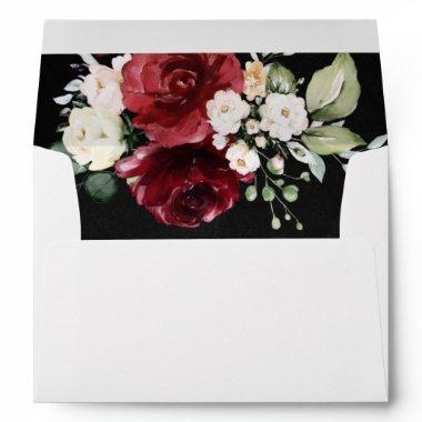 Chalkboard Floral Wedding Invitations Lined Envelope