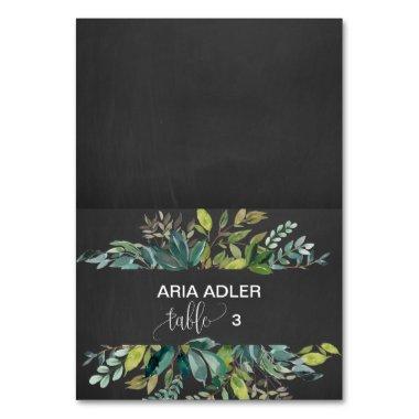 Chalkboard Foliage Escort Place Invitations