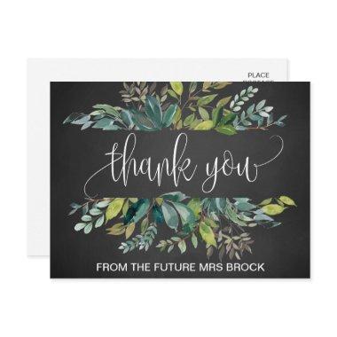 Chalkboard Foliage Thank You PostInvitations