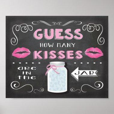 Chalkboard Guess how many kisses poster