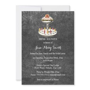 Chalkboard high tea old fashioned Invitations