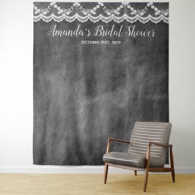 Chalkboard Lace Bridal Shower Photo Booth Backdrop