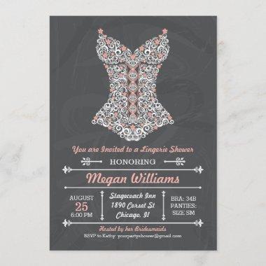 Chalkboard Lingerie Party Invitations