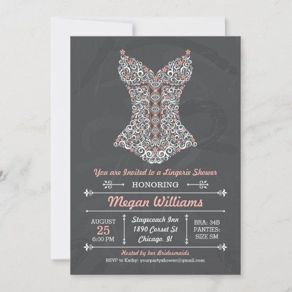 Chalkboard Lingerie Party Invitations