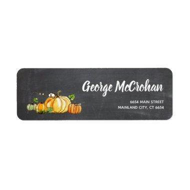 Chalkboard Little Pumpkin Halloween Return Address Label