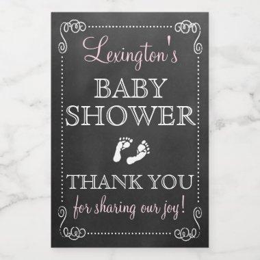 Chalkboard Look Baby Shower Thank You Guest Favor Food Label